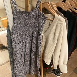 Universal Thread  navy floral smocked midi dress